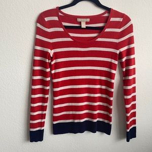 Banana Republic Red, White, and Navy Sweater